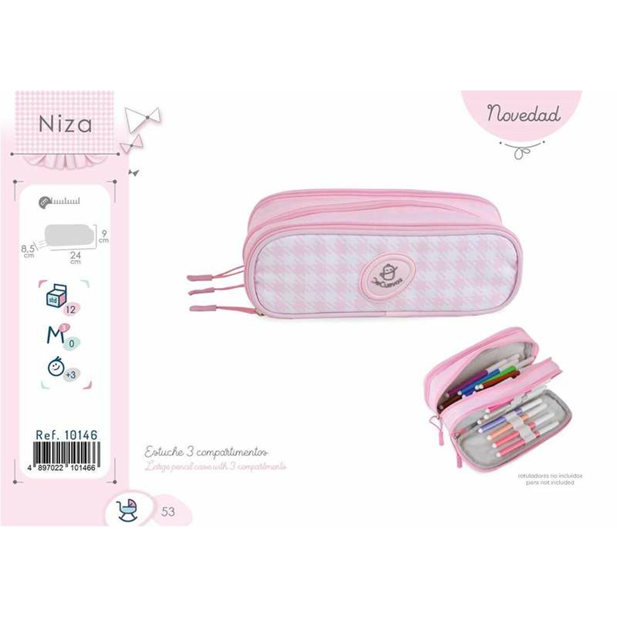 Kolmepoolne pinal Decuevas Niza 24 x 9 x 8,5 cm